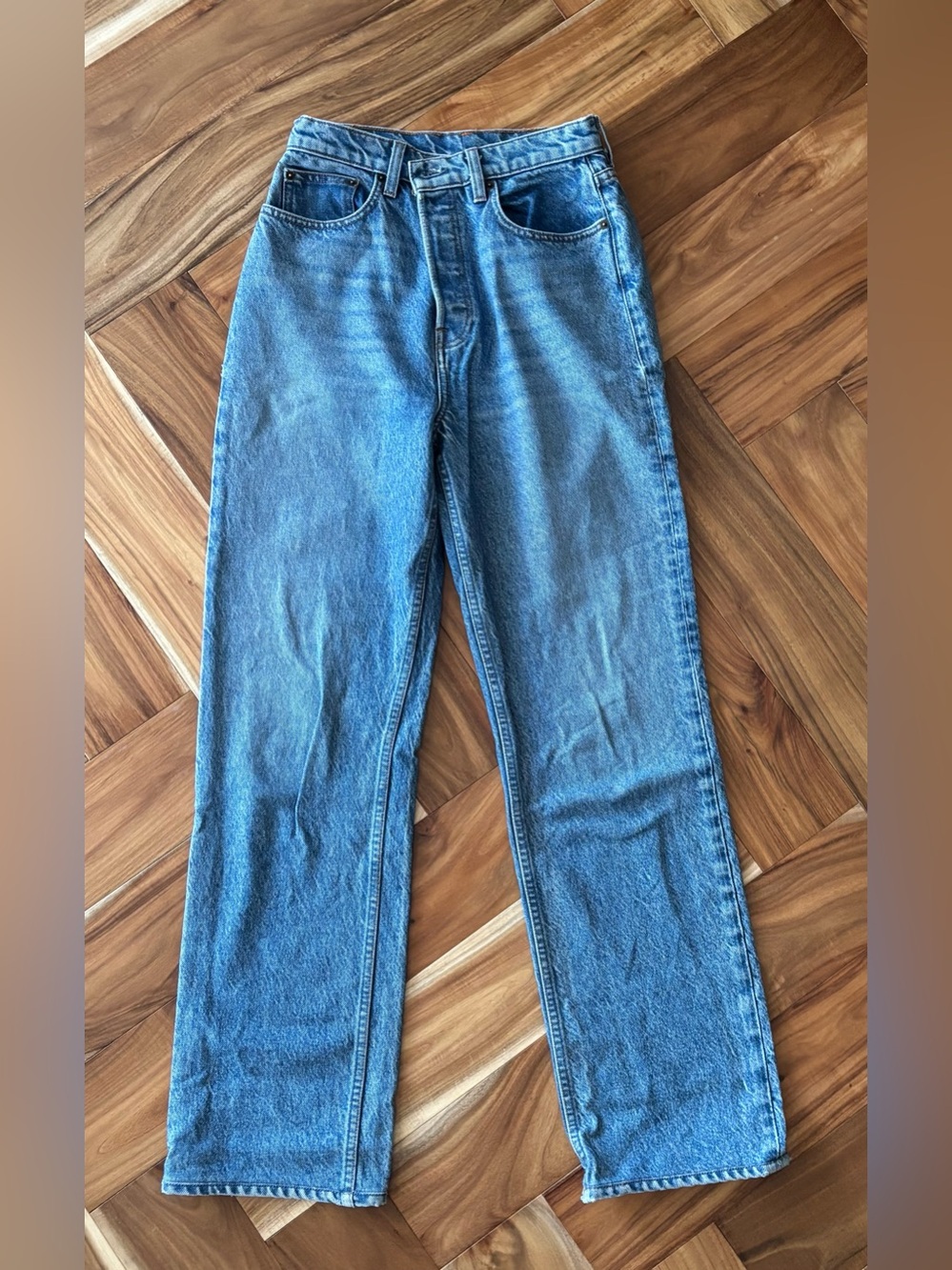 Reformation Vintage Wash Straight Leg Jeans - Light Blue